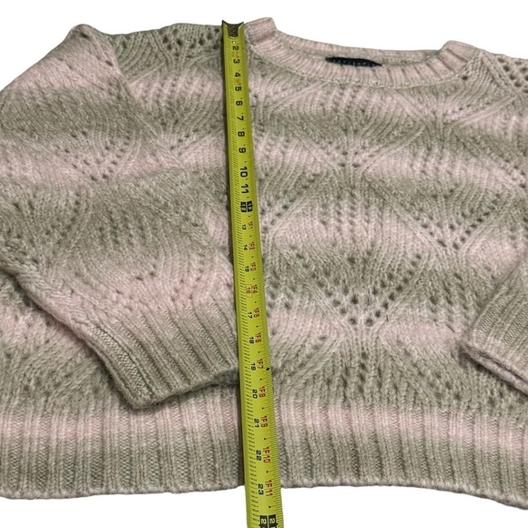 NEW Sanctuary Pointelle Sweater in Pink Moonlight Multi Crewneck Knot Size L - Picture 10 of 10